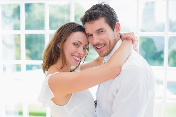 Side view portrait of loving couple at home — Stock Photo, Image
