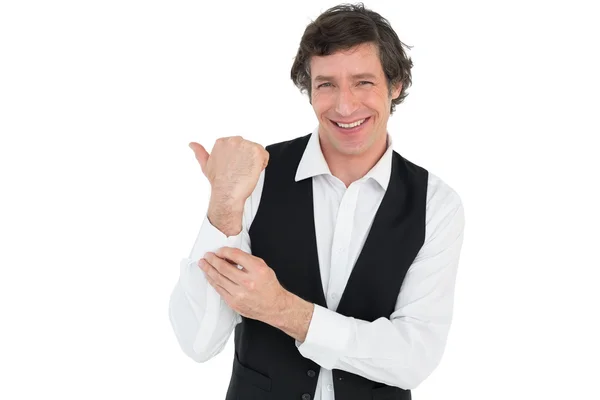 Handsome groom getting ready for wedding — Stock Photo, Image