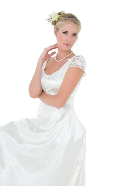 Portrait of bride over white background — Stock Photo, Image