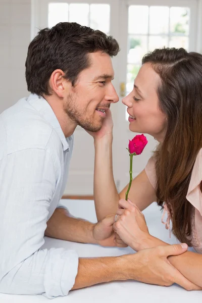 Loving young couple looking at each other — Stock Photo, Image