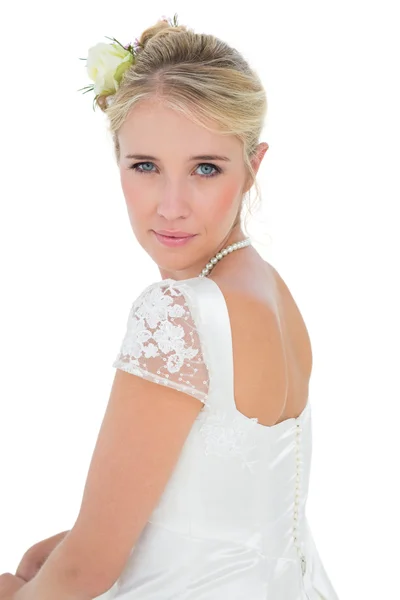 Rear view portrait of beautiful bride — Stock Photo, Image