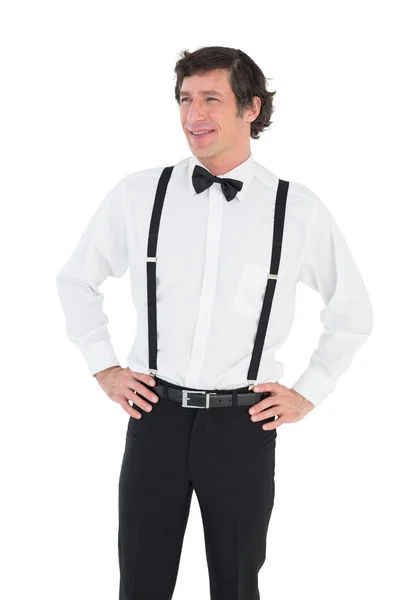 Handsome groom with hands on hips — Stock Photo, Image