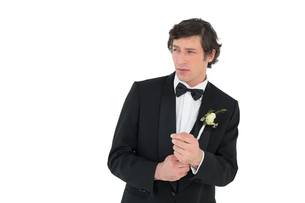 Groom getting ready for his wedding — Stock Photo, Image
