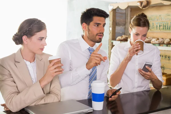 Team during break time in office cafeteria — Stock Photo, Image