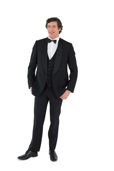 Groom posing over white background — Stock Photo, Image