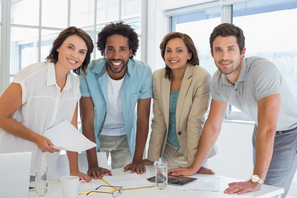 Smiling business people in meeting at office — Stock Photo, Image