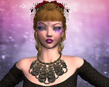 alışılmadık bir makyaj ile kız