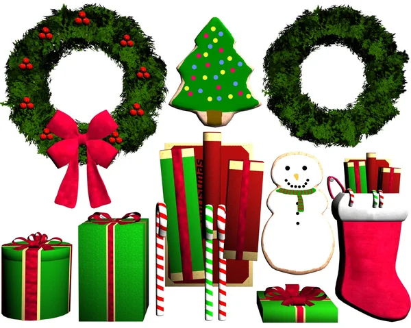 Beyaz bir arka plan üzerinde yeni yıl hediye