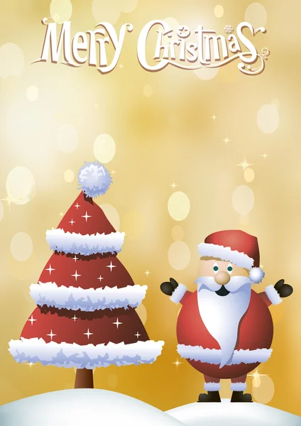 Christmas card with red christmas tree — Stock Photo, Image