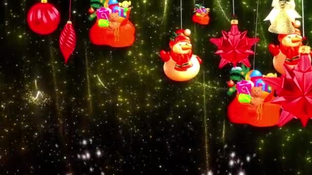 Filmmaterial mit schönen Animationen - Weihnachtsschmuck — Stockvideo
