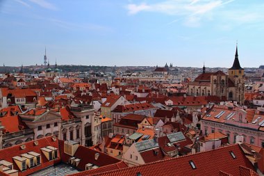 prague, Çek Cumhuriyeti, kırmızı çatılar