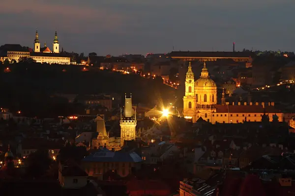 Praha v noci, Česká republika — Stock fotografie