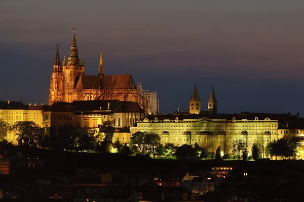 Praga nocą, Republika Czeska — Zdjęcie stockowe