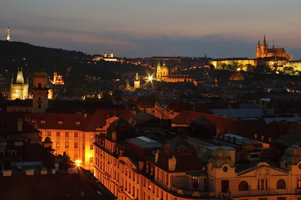 Praga nocą, Republika Czeska — Zdjęcie stockowe