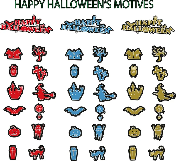 Happy Halloween Motives — Stock Vector
