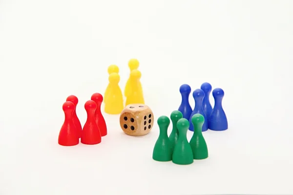 Figurinas do jogo de tabuleiro de Ludo — Fotografia de Stock