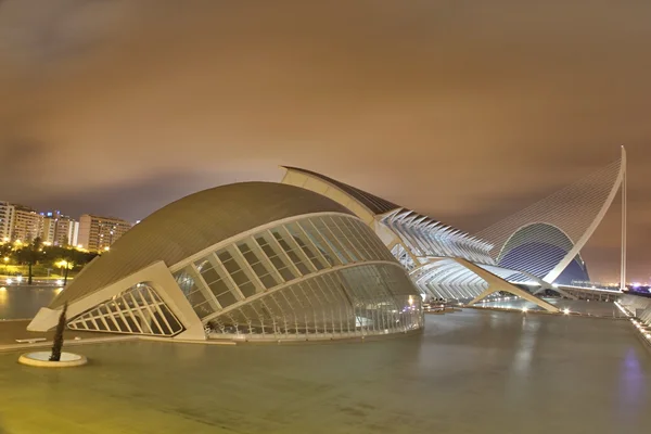 Cidade de Valência, à noite, Espanha — Stok fotoğraf