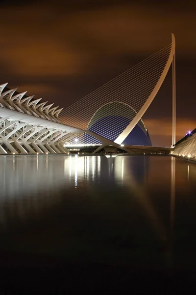 Valencie v noci, Španělsko — Stock fotografie