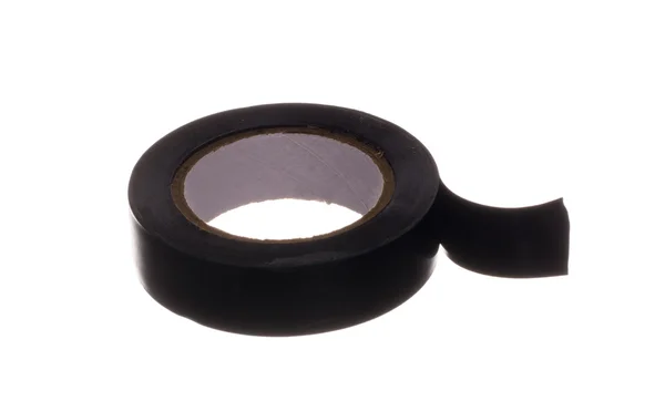 Rotolo di nastro adesivo di plastica nera — Foto Stock