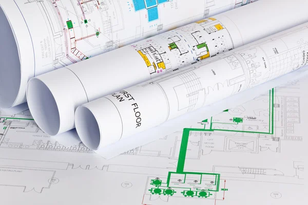 Architekten layout zeichnungen — Stockfoto