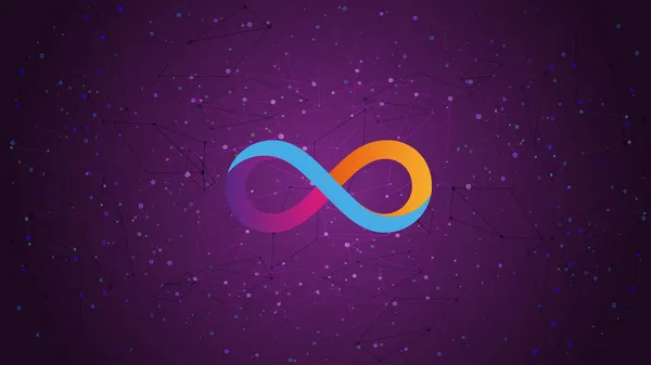 Dfinity Internet Computer Icp Token Symbol Cryptocurrency Theme Purple Polygally — 스톡 벡터
