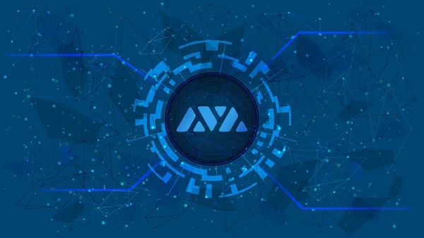 Abanche Avax Token Symbol Defi Project Digital Circle Cryptocurrency Theme — 스톡 벡터