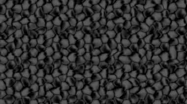Çakıl taşlarına benzeyen kusursuz siyah şekiller. Afiş tasarımı için karanlık mozaik. Vektör illüstrasyonu.