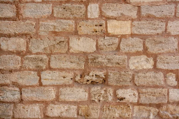 Zabytkowy Mur Starych Bloków Zaprawy Murarskiej — Zdjęcie stockowe