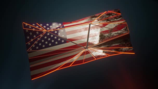 Roztrzaskana Flaga Usa — Wideo stockowe