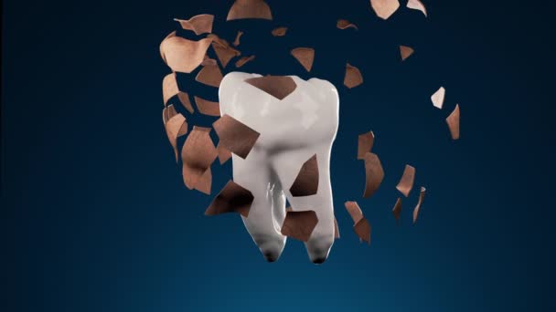 Tooth Plaque Shatters — Stock Video