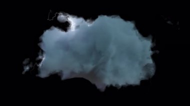 Weather Effect. Night Cloud and Thunder. Seamless loop.