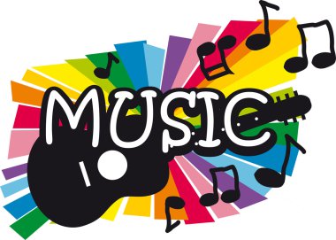 Music and guitar illustration clipart
