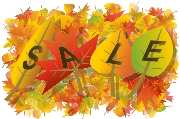 Autumn leaves sale illustration — Stock Vector