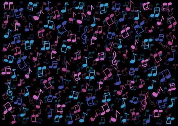 Notes de musique colorées illustration de fond — Image vectorielle