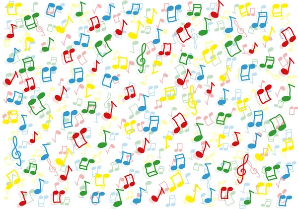 Colorful music notes background illustration — Stock Vector