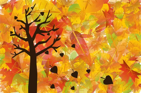 Illustrazione albero autunno — Vettoriale Stock