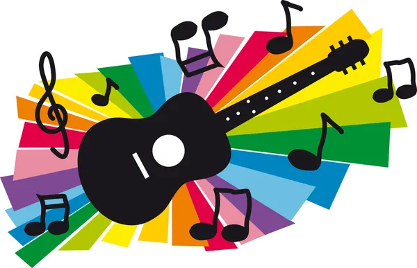 Music and guitar illustration — Stock Vector