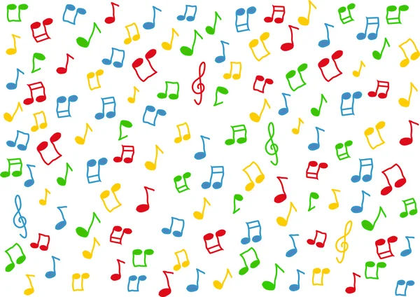 Colorful music notes background illustration — Stock Vector