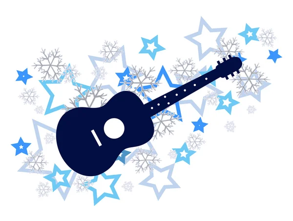 Winter guitar — Stock Vector