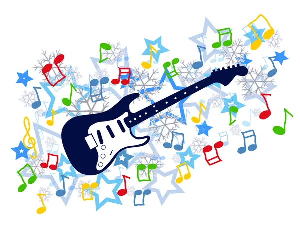 Winter guitar — Stock Vector