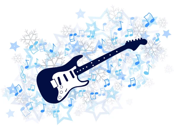 Guitarra invierno — Vector de stock