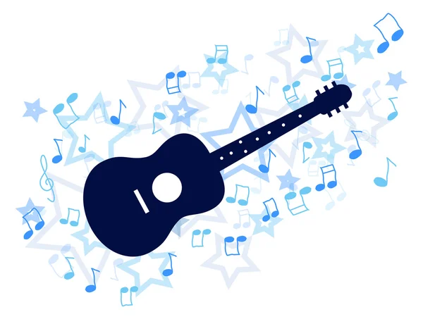 Guitarra azul — Vector de stock