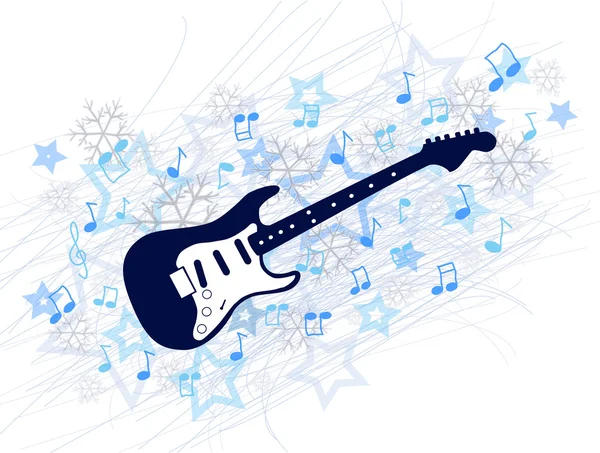 Winter guitar — Stock Vector