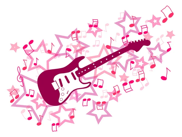 ピンクのギター — ストックベクタ