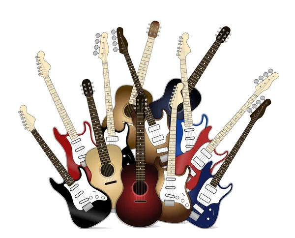 Grupo de guitarras — Vector de stock