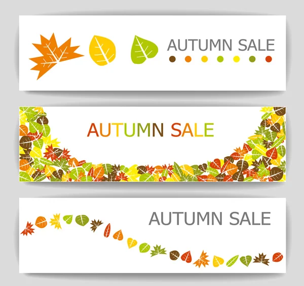 Bannières de vente d'automne — Image vectorielle