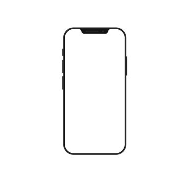 Akıllı telefon boş ekran, telefon modeli. Bilgi grafikleri veya sunum UI tasarım arayüzü için şablon.