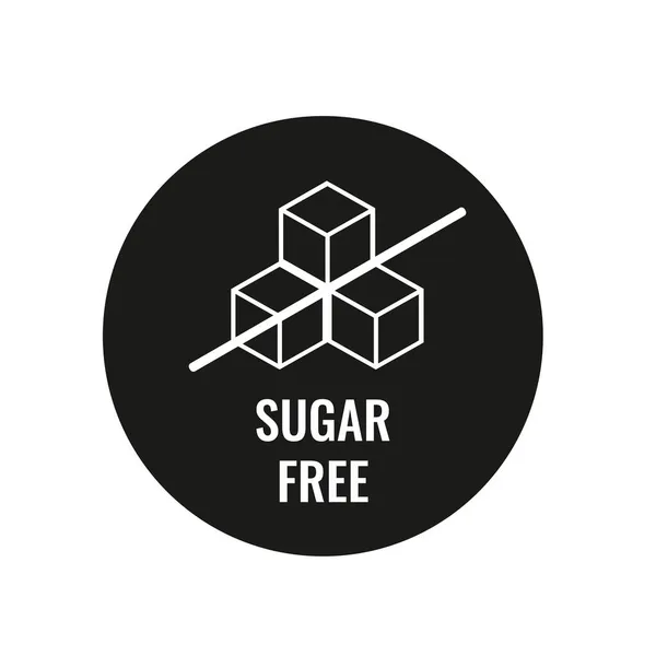 Etichetta senza zucchero senza zucchero aggiunto icona della confezione del prodotto — Vettoriale Stock