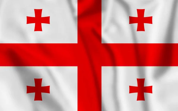 Gruzínská Vlajka Svými Vráskami Váhou — Stock fotografie