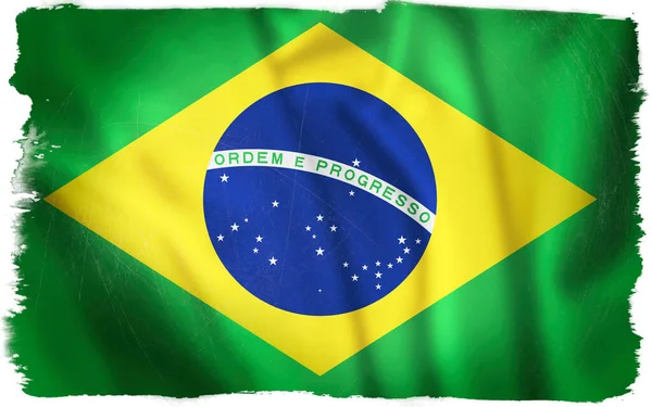 Acenando Bandeira Nacional Brasil Bandeira Brasil — Fotografia de Stock